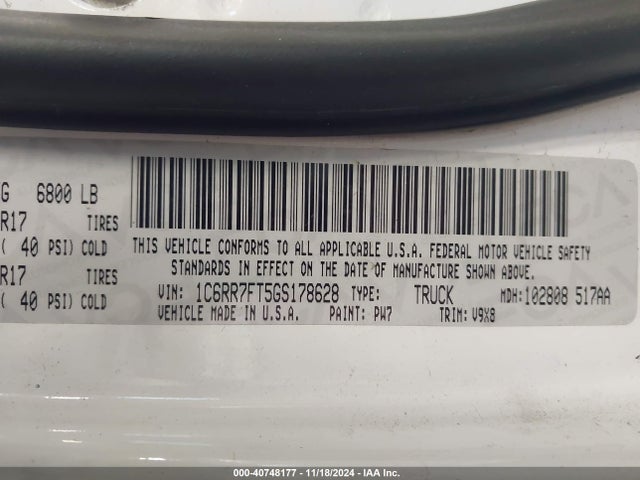 1C6RR7FT5GS178628 RAM 1500 Tradesman