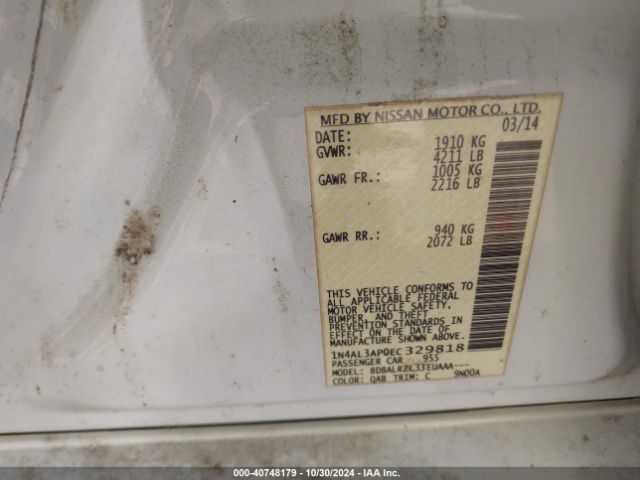 1N4AL3AP0EC329818 Nissan Altima 2.5 S