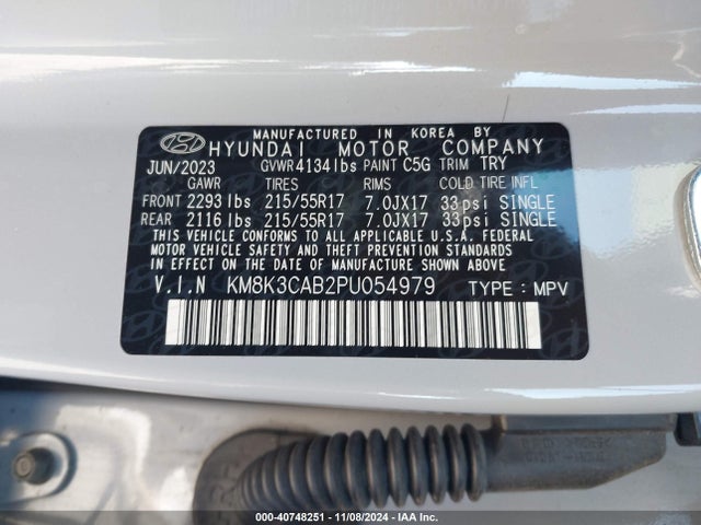 Hyundai Kona Sel 2023 KM8K3CAB2PU054979 Image 9