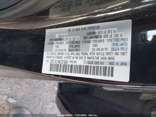 JM3TCACY9K0319841 Mazda Cx-9 Touring