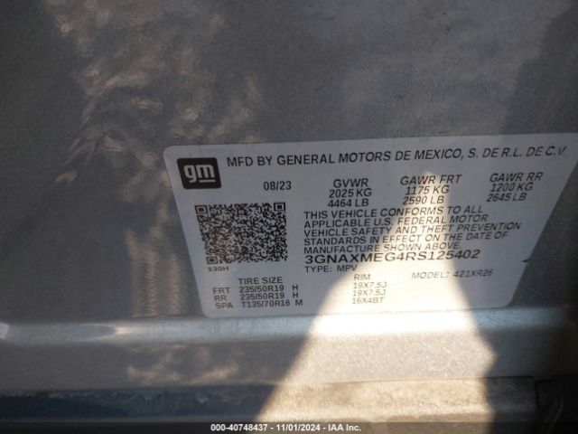 3GNAXMEG4RS125402 Chevrolet Equinox Fwd Rs