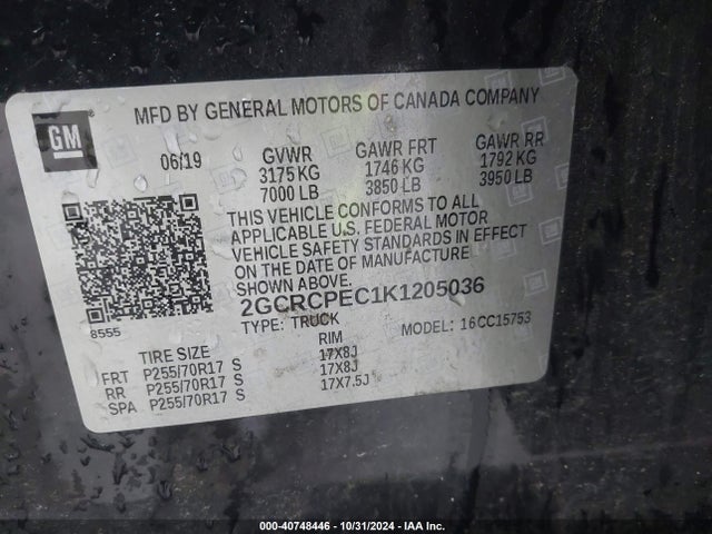 Chevrolet Silverado 1500 Ld Lt 2019 2GCRCPEC1K1205036 Image 9