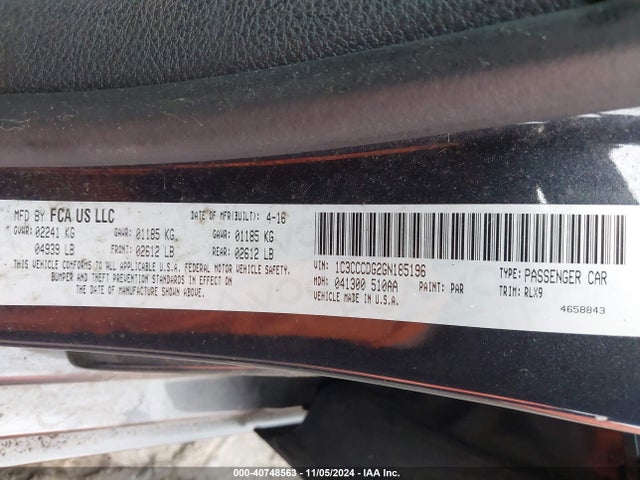 Chrysler 200 S 2016 1C3CCCDG2GN185196 Image 9