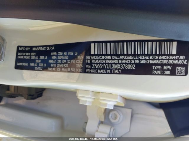 ZN661YUL3MX378092 Maserati Levante S Granlusso