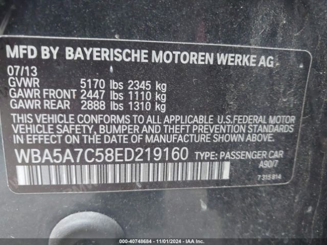 WBA5A7C58ED219160 BMW 528 XI
