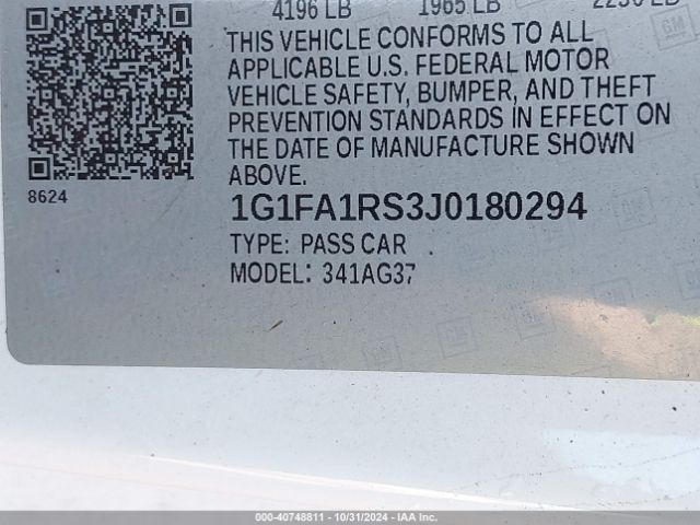 1G1FA1RS3J0180294 Chevrolet Camaro 1ls