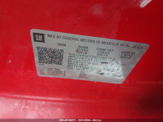 GMC Sierra 1500 Slt 2018 3GTP1NEC1JG377817 Image 9