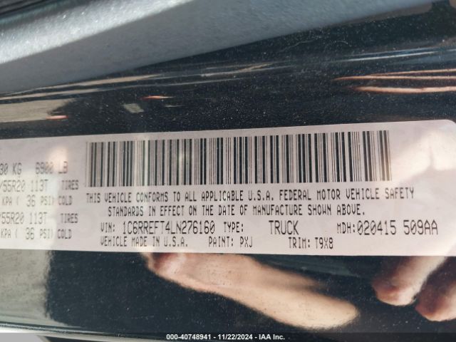 1C6RREFT4LN276160 RAM 1500 Lone Star  4x2 5'7 Box