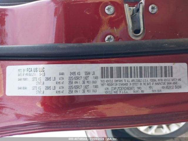 1C4PJMCB7KD463071 Jeep Cherokee Latitude 4x4