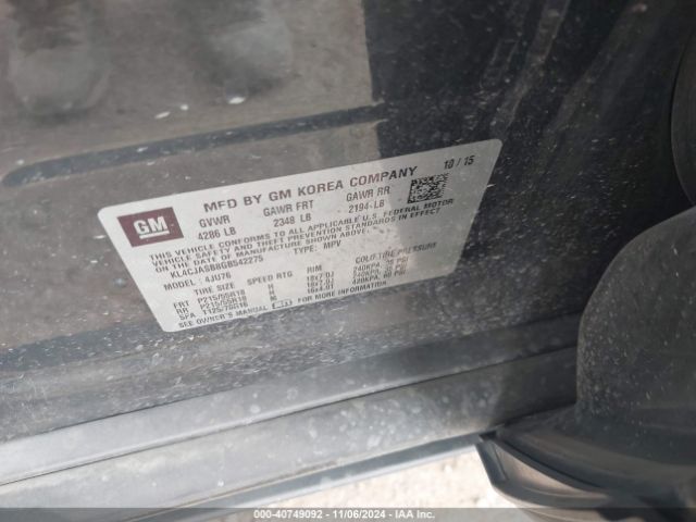 KL4CJASB8GB542275 Buick Encore