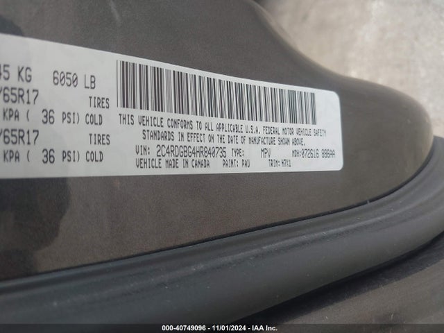 Dodge Grand Caravan Se 2017 2C4RDGBG4HR840735 Image 9