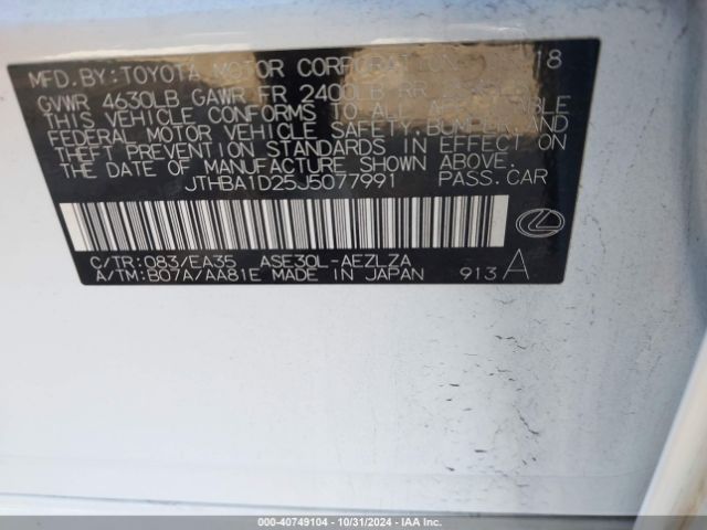 JTHBA1D25J5077991 Lexus IS 300