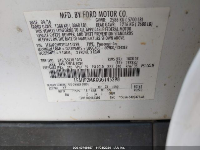 1FAHP2MKXGG145298 Ford Police Interceptor
