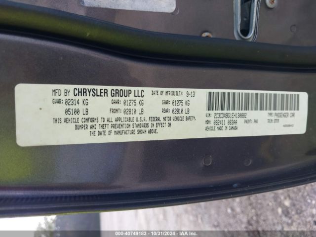 2C3CDXBG1EH130882 Dodge Charger Se
