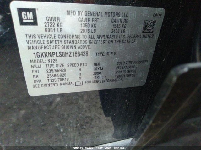 1GKKNPLS8HZ166438 GMC Acadia Denali