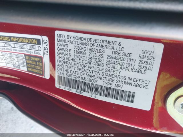5J8TC2H61ML035337 Acura Rdx A-spec Package