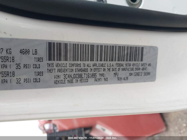 3C4NJDCB8LT161095 Jeep Compass Limited 4x4