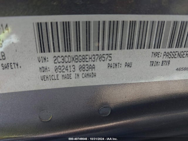 2C3CDXBG8EH370575 Dodge Charger Se