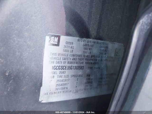 1GCGSCE35G1303583 Chevrolet Colorado Lt