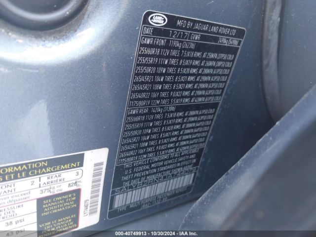 SALYB2RN4JA744079 Land Rover Range Rover Velar D180 S
