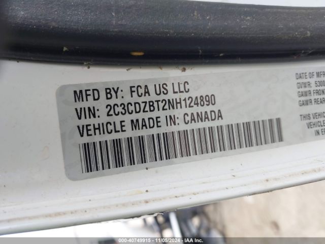 2C3CDZBT2NH124890 Dodge Challenger R/t