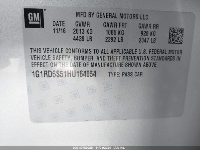 1G1RD6S51HU164054 Chevrolet Volt Premier