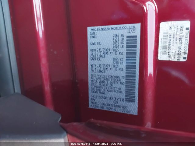 5N1BT3CA0PC923718 Nissan Rogue Sl Fwd