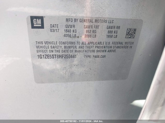 1G1ZE5ST8HF250441 Chevrolet MALIBU 1LT