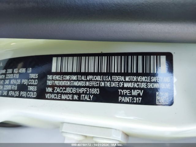 ZACCJBDB1HPF31683 Jeep Renegade Limited 4x4