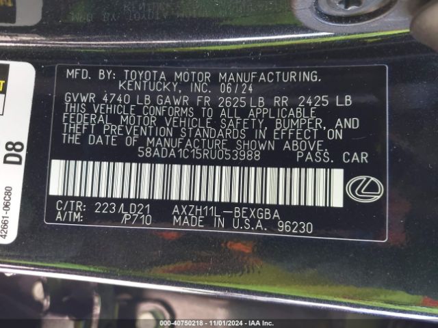 58ADA1C15RU053988 Lexus ES 300H