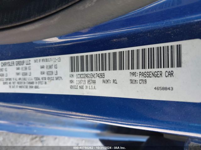 1C3CDZAG1EN174269 Dodge AVENGER SE