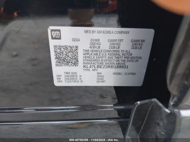 KL47LBE23RB189931 Buick Envista Sport Touring Fwd