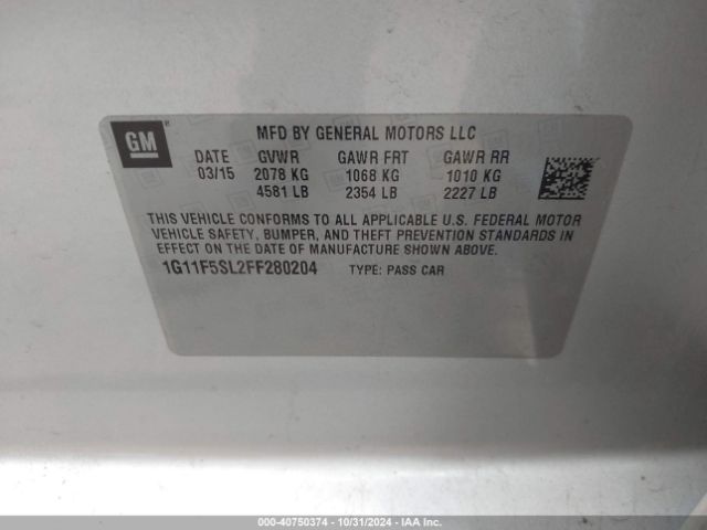 1G11F5SL2FF280204 Chevrolet Malibu 1lz