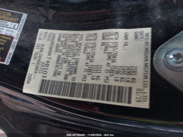 Nissan Frontier Sv 2019 1N6AD0CWXKN740103 Image 9