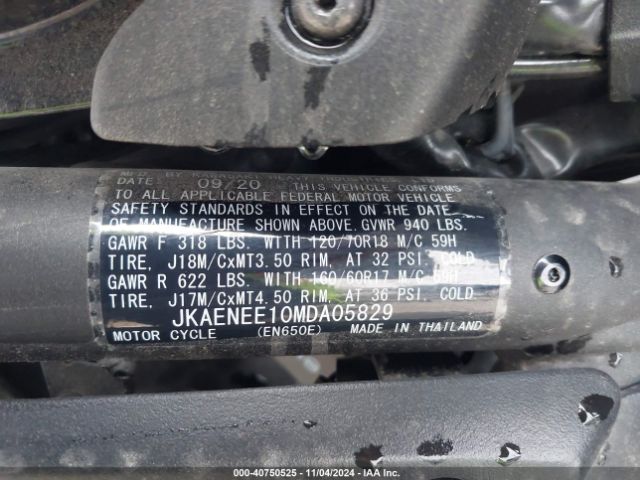 2021 KAWASAKI EN650 JKAENEE10MDA05829 Photo 9