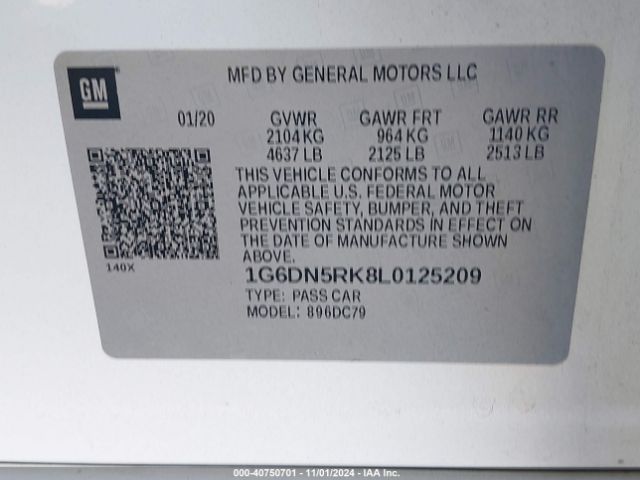 1G6DN5RK8L0125209 Cadillac Ct5 Premium Luxury