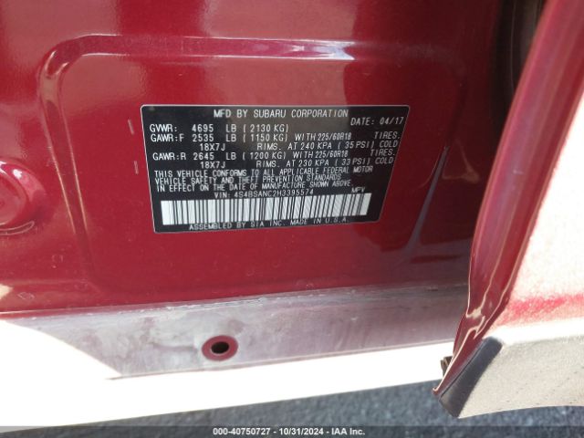 4S4BSANC2H3395574 Subaru Outback 2.5i Limited