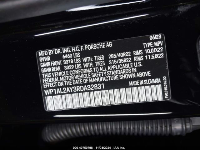 WP1AL2AY3RDA32831 Porsche CAYENNE S