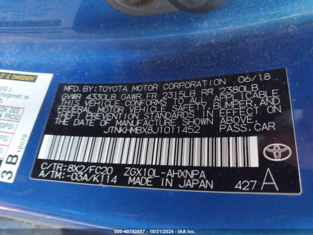 JTNKHMBX8J1011452 Toyota C-HR XLE