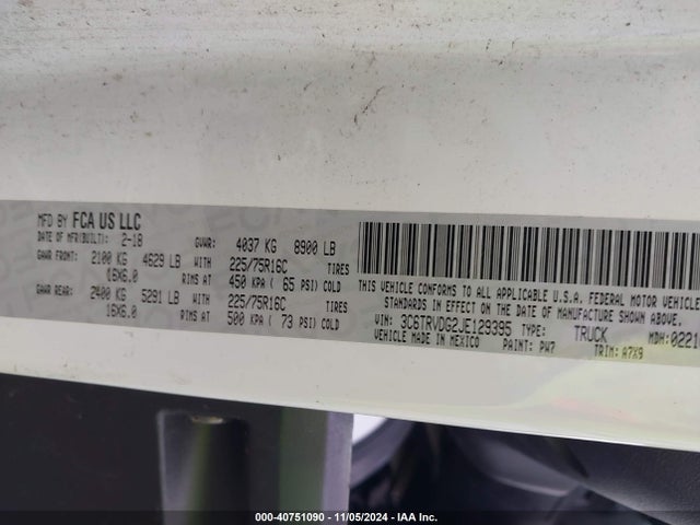 3C6TRVDG2JE129395 RAM Promaster 2500