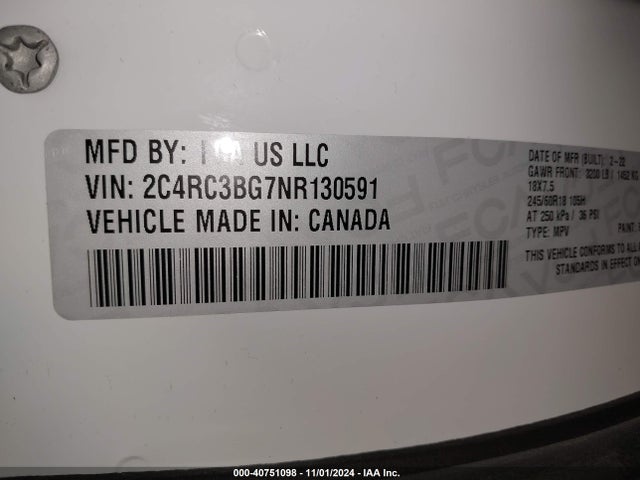 Chrysler Pacifica Touring L Awd 2022 2C4RC3BG7NR130591 Image 9