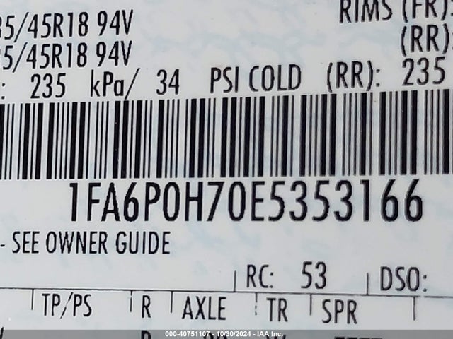 Ford FUSION SE 2014 1FA6P0H70E5353166 Image 9