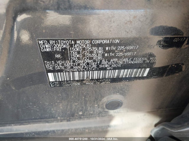 Toyota RAV4 LE 2017 JTMZFREVXHJ131411 Image 9