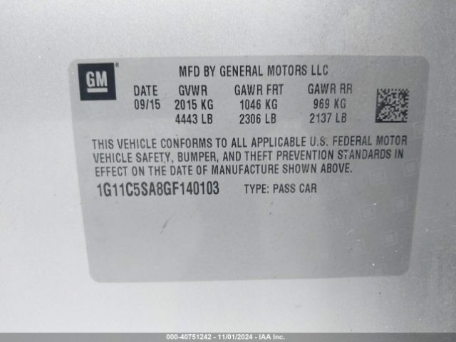1G11C5SA8GF140103 Chevrolet Malibu Limited Lt