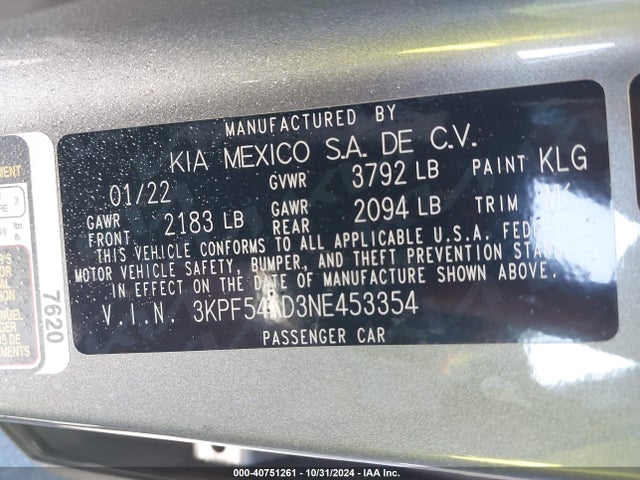 KIA Forte Gt-line 2022 3KPF54AD3NE453354 Image 9
