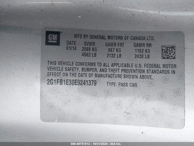 Chevrolet Camaro 1lt 2014 2G1FB1E30E9241379 Image 9