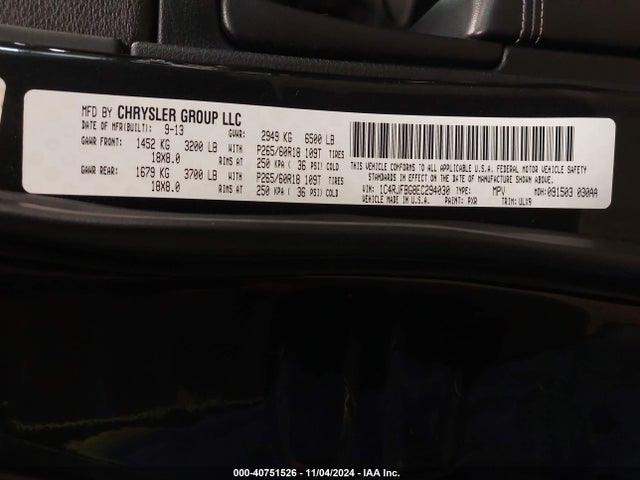 Jeep Grand Cherokee Limited 2014 1C4RJFBG8EC294030 Image 9