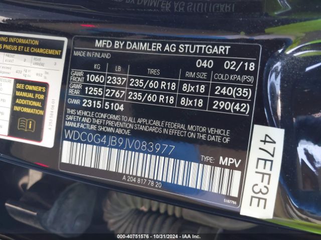 WDC0G4JB9JV083977 Mercedes-Benz GLC 300