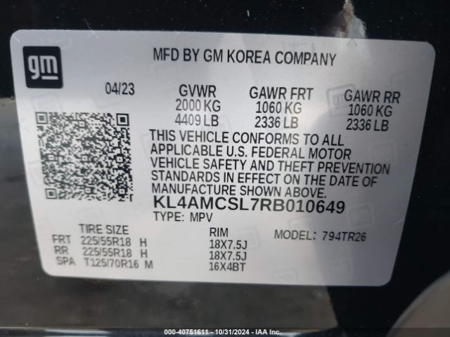 KL4AMCSL7RB010649 Buick Encore Gx Preferred Awd
