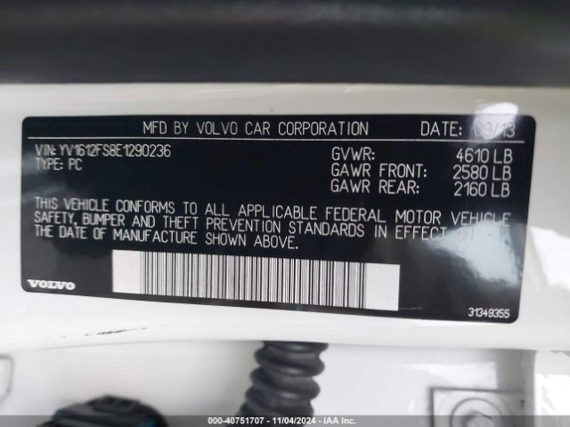 YV1612FS8E1290236 Volvo S60 T5/t5 Platinum/t5 Premier/t5 Premier Plus